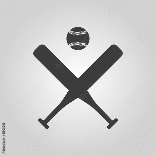 The baseball icon. Sport symbol. Flat