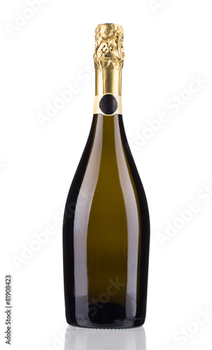 Close up of champagne bottle.