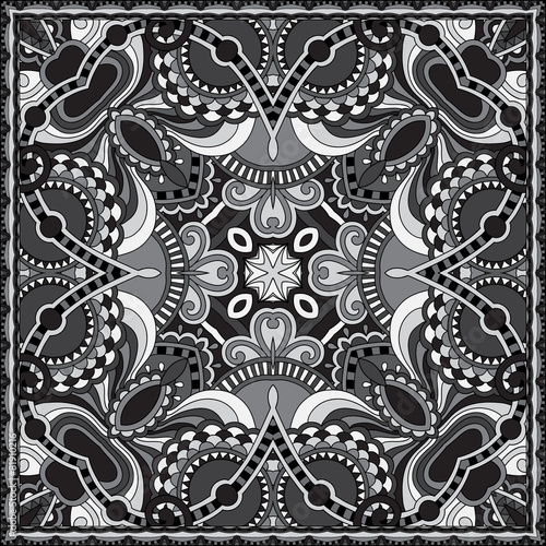 grey ornamental floral paisley bandanna