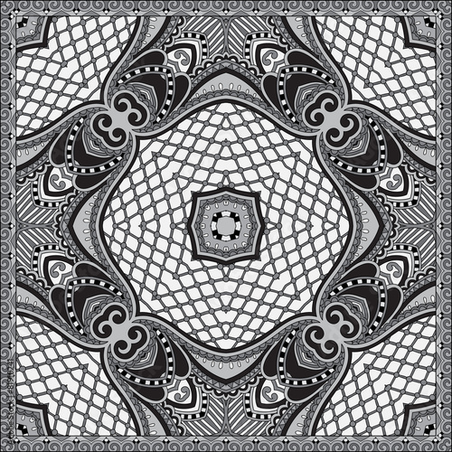 grey ornamental floral paisley bandanna