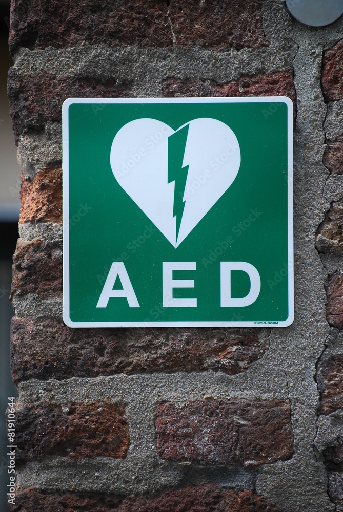 Zeichen für Defibrillator