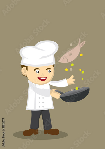 Cute Cooking Chef Vector Illustration