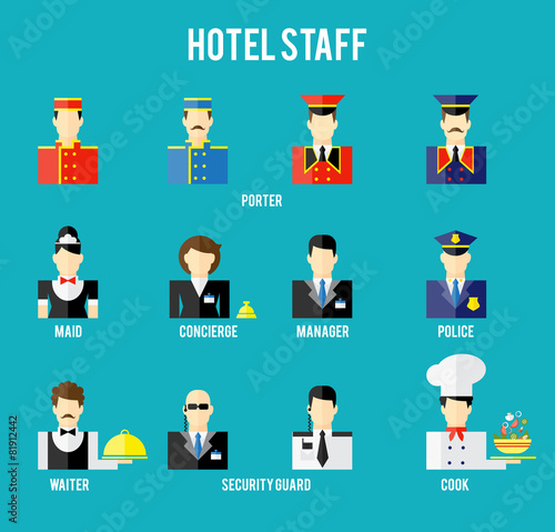 Vector hotel staff
