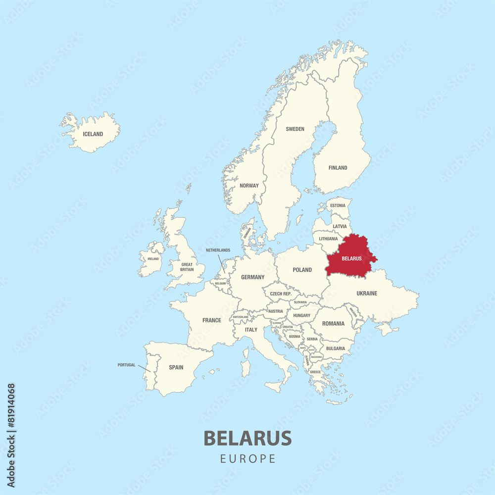 BELARUS MAP flat design illustration vector
