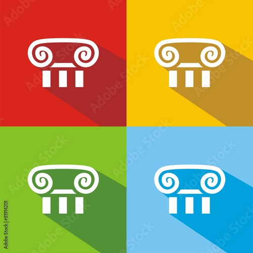 Iconos capitel colores sombra