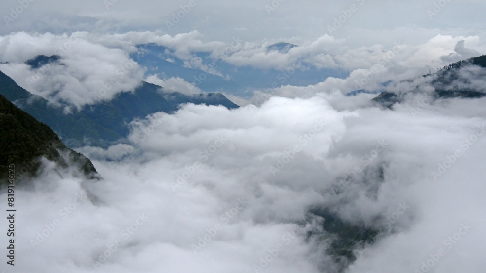 Timelapse of Foggy Himalayas mountains. Nepal Timelapse of Foggy Himalayas mountains. Nepal