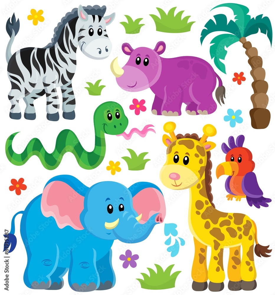 Naklejka premium Set of African animals 3