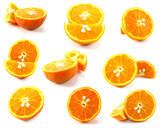 fresh oranges isolated on white background