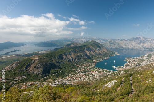 Panoramic view on Kotor, Montenegro.