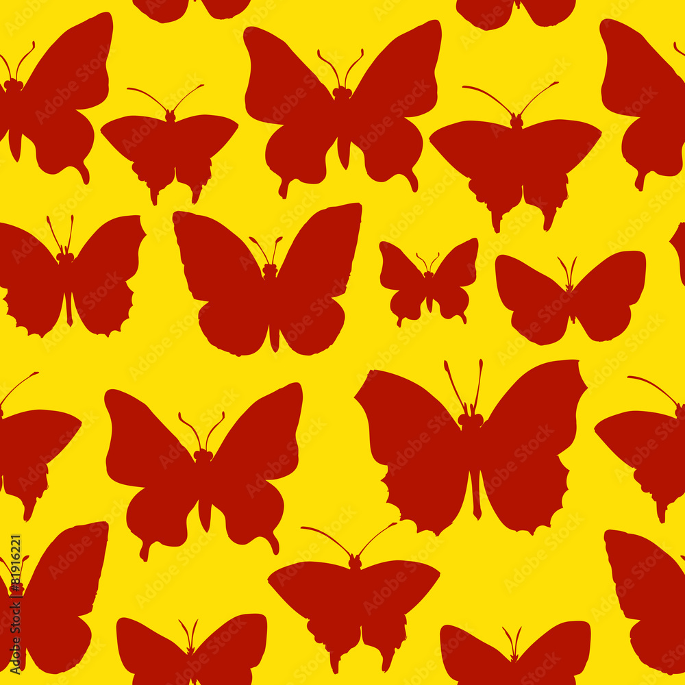 Obraz premium vector seamless pattern of butterflies