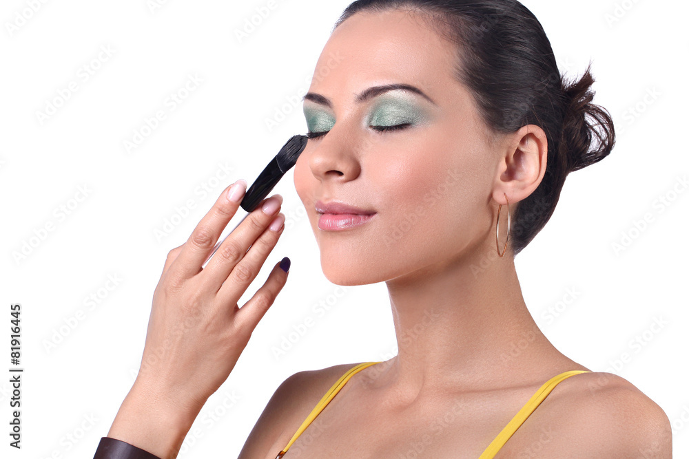 Applying make-up by make-up artist Applying make-up by make-up artist