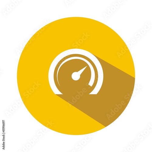 Icono velocímetro amarillo botón sombra