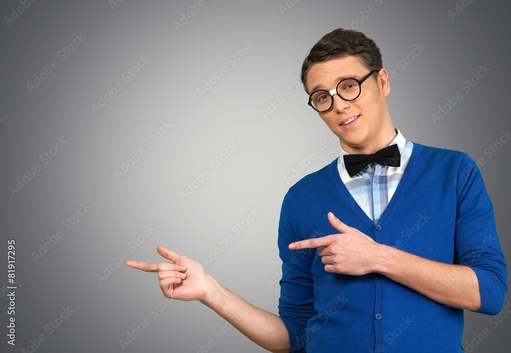 Car Salesperson. Gesturing 1970's Mustache Guy Car Salesperson. Gesturing 1970's Mustache Guy