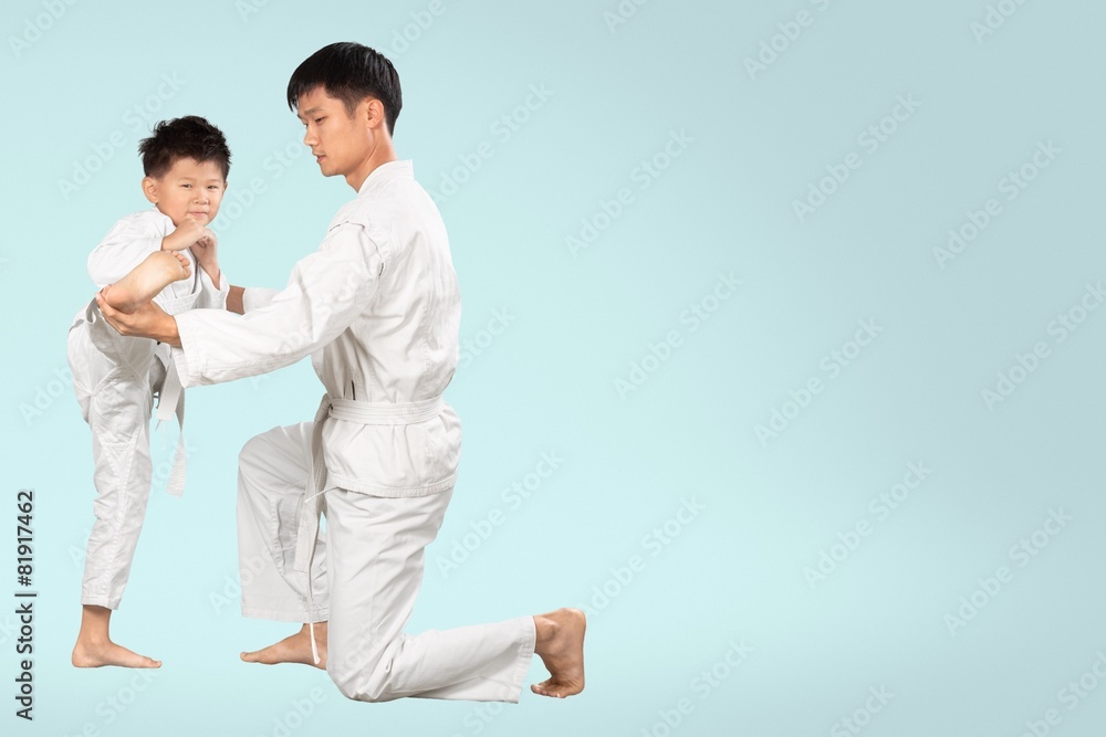 Karate. Teacher and the Student