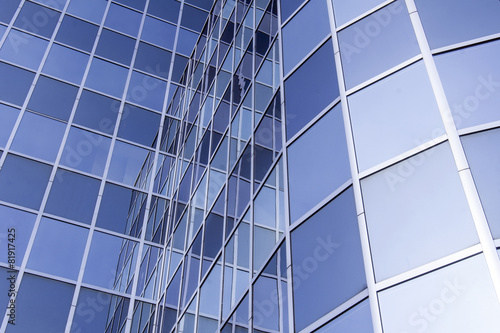 glass and steel facade of modern office building
