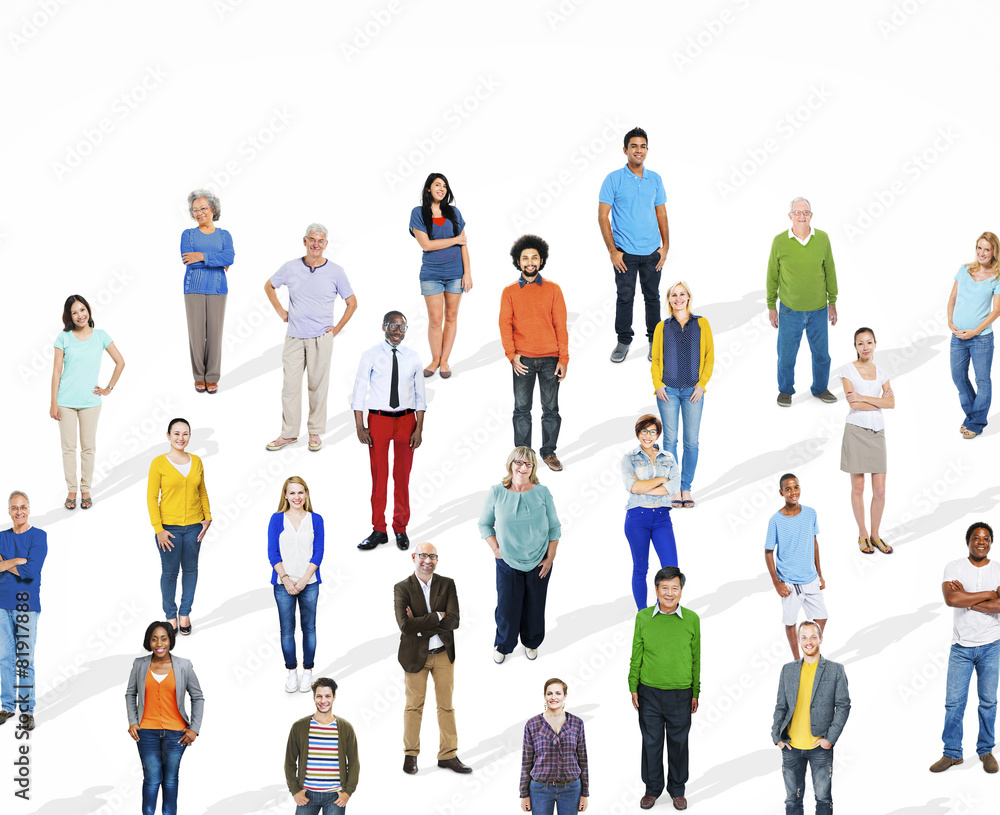 Diverse Large Group Of People Multiethnic Group Community