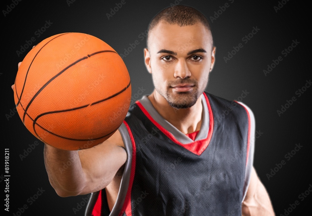 Basketball Player. Portrait of an African American basketball Basketball Player. Portrait of an African American basketball
