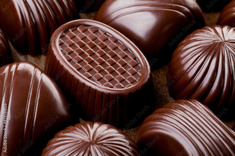 Obraz premium Closeup brown chocolate