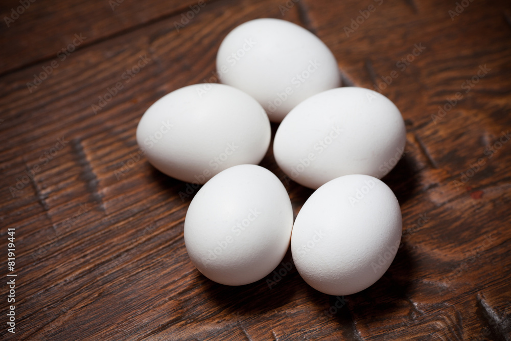 Eggs on a wooden rustic table Eggs on a wooden rustic table