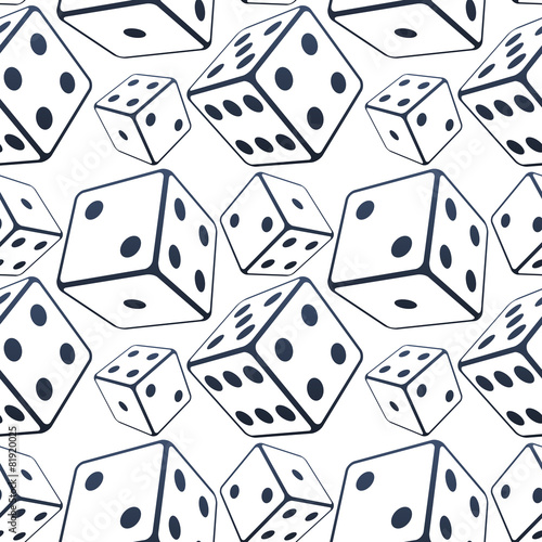 Vector seamless dices background