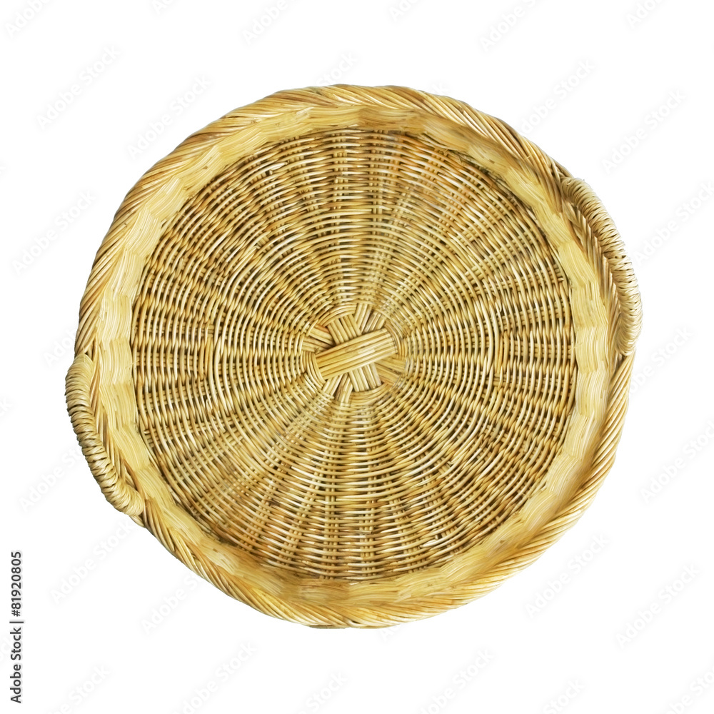 Fototapeta premium Empty wicker basket isolated on white