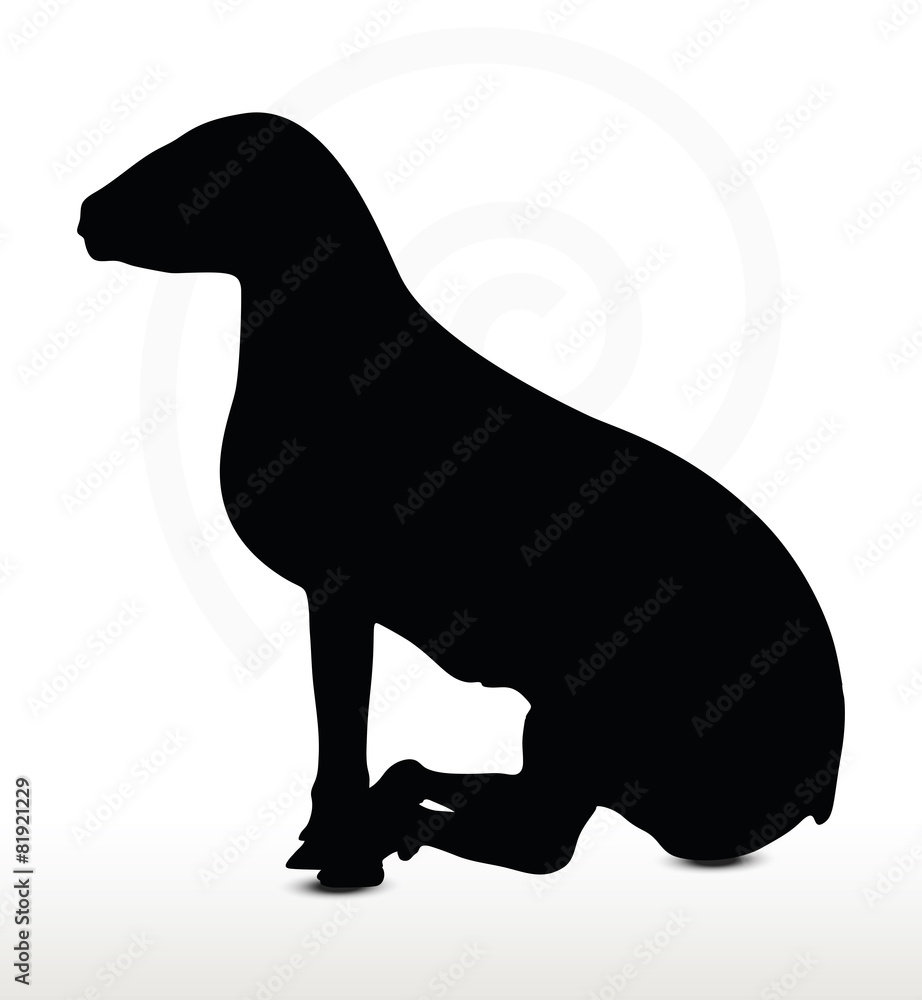sheep silhouette with sitting pose