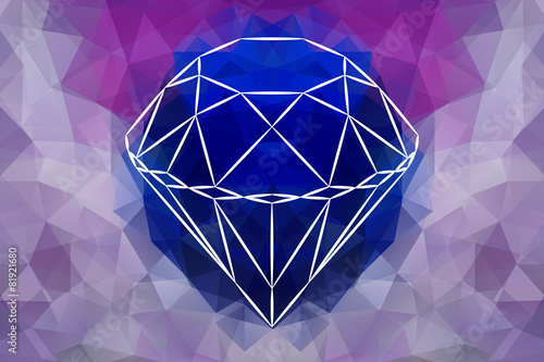 Vector Abstract Jewelry diamond, geometric shape of gemstone