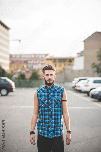 young handsome bearded hipster man