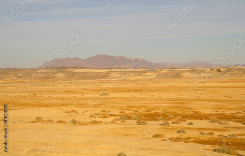 Egyptian desert  and blue sky.