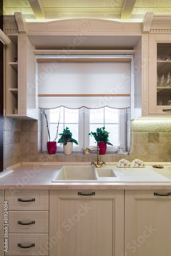 Fototapeta Naklejka Na Ścianę i Meble -   modern luxury white kitchen interior