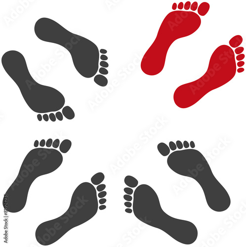 Traces de pied silhouette 8