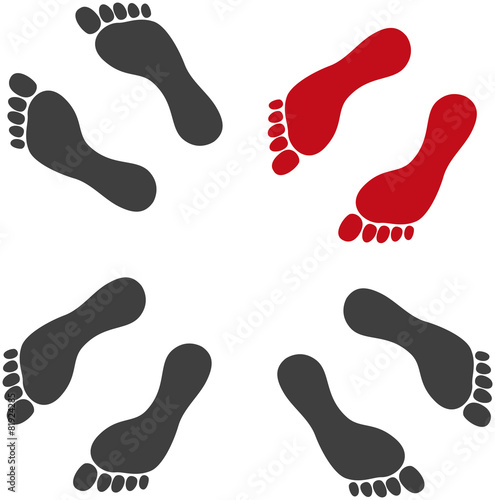 Traces de pied silhouette 10