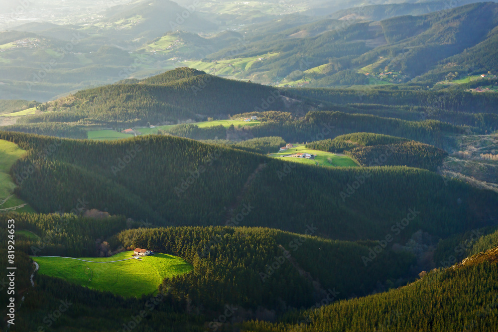Obraz premium rural landscape near oiz mountain