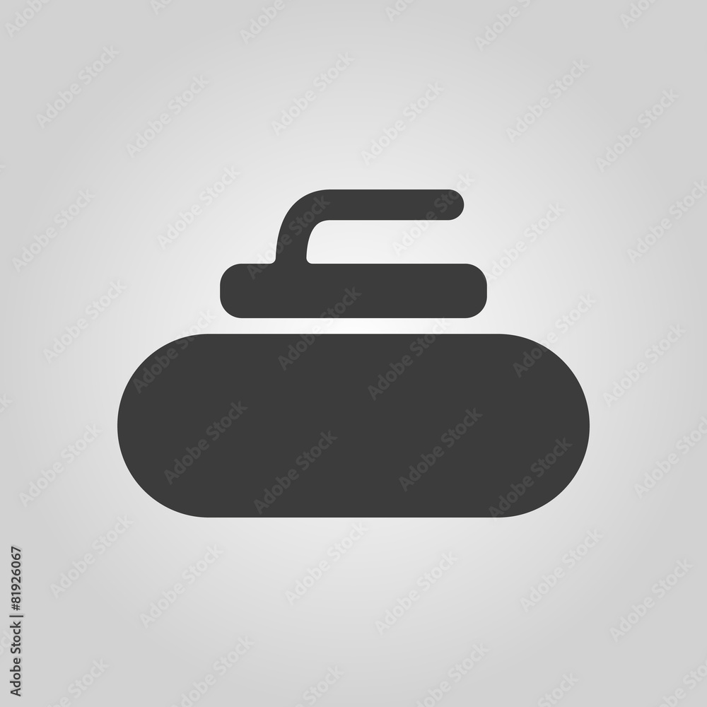 The stone for curling icon. Sport symbol. Flat The stone for curling icon. Sport symbol. Flat