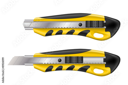 Two knife for cutting paper. Vector illustration