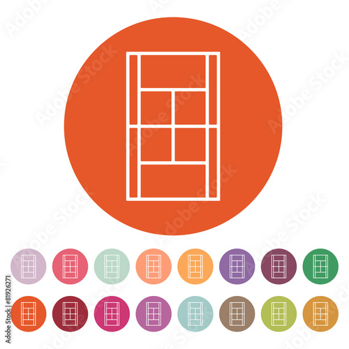 The tennis court icon. Sport symbol. Flat