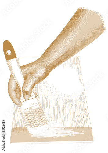hand with brush