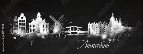 Silhouette chalk Amsterdam