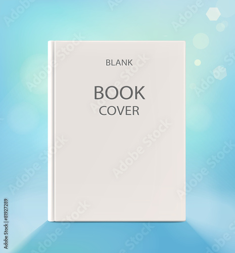 Blank vertical book cover, on a light blue backgraund