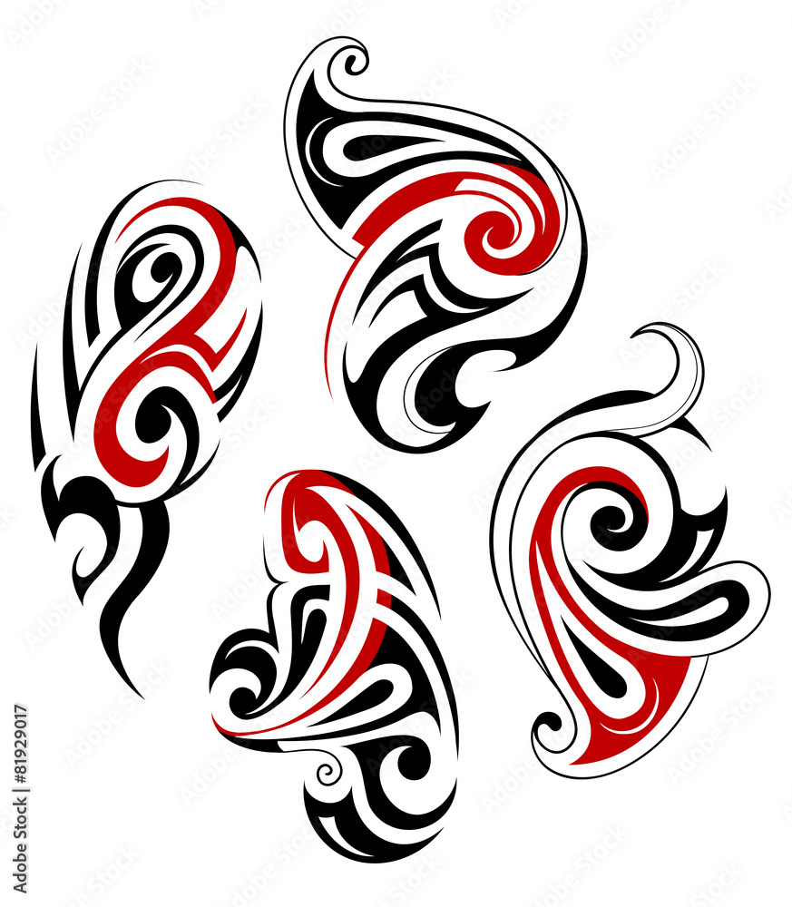 Fototapeta premium Maori tattoo set