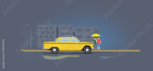 Taxi Waiting Rain