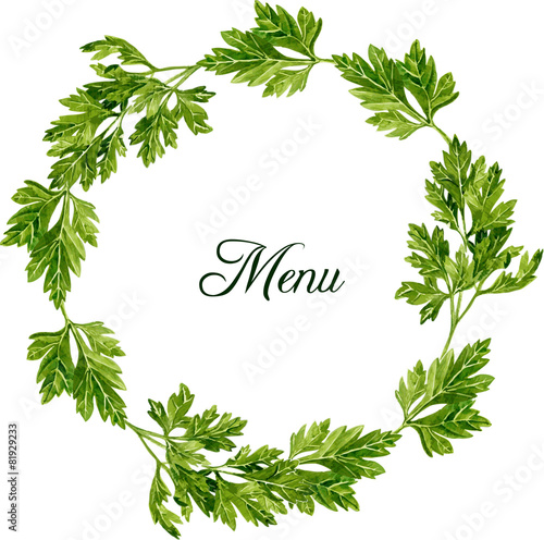 frame with leaves of parsley