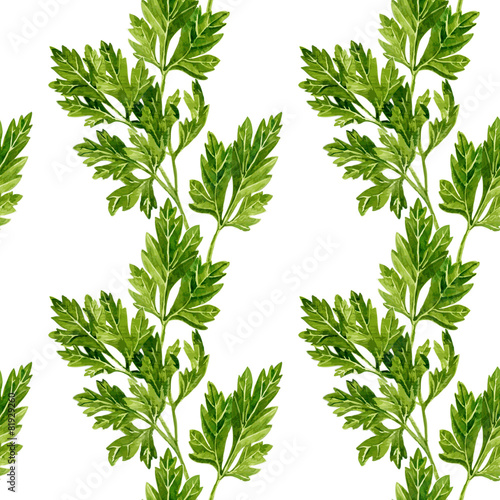 seamless pattern with leaves of parsley