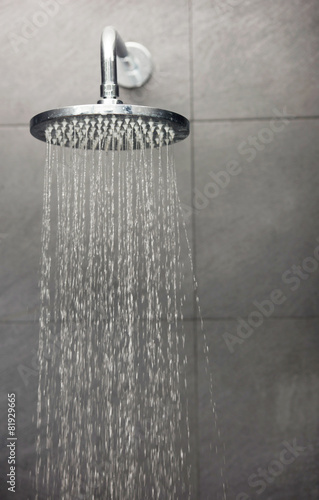 Shower with water stream.