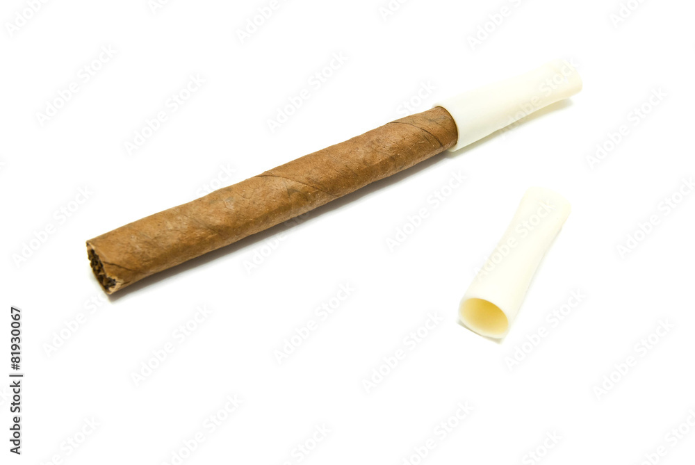 single Cigarillo with mouthpiece single Cigarillo with mouthpiece