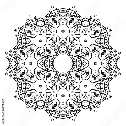 Round ornament. Ethnic mandala. Vector art