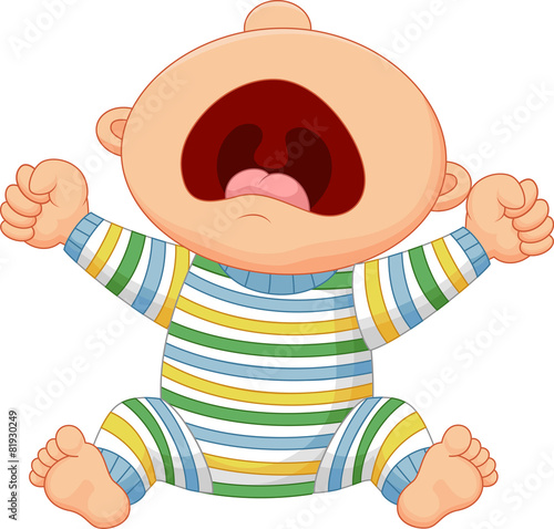 Cartoon baby boy crying