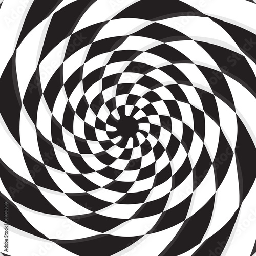 abstract black hole on twirl checkerboard vector background