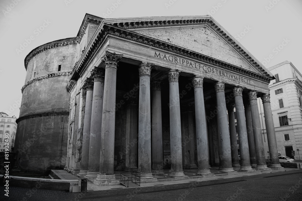 view of Pantheon in Rome, Italy