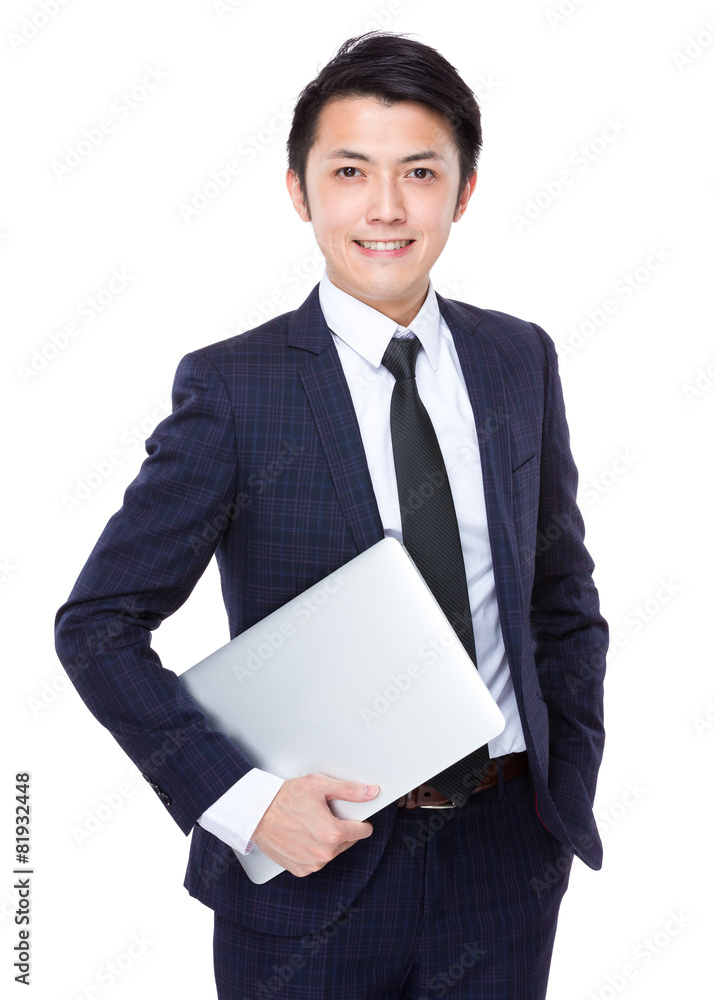 Businessman carry with notebook computer Businessman carry with notebook computer